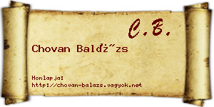 Chovan Balázs névjegykártya