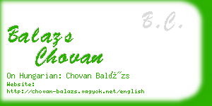 balazs chovan business card